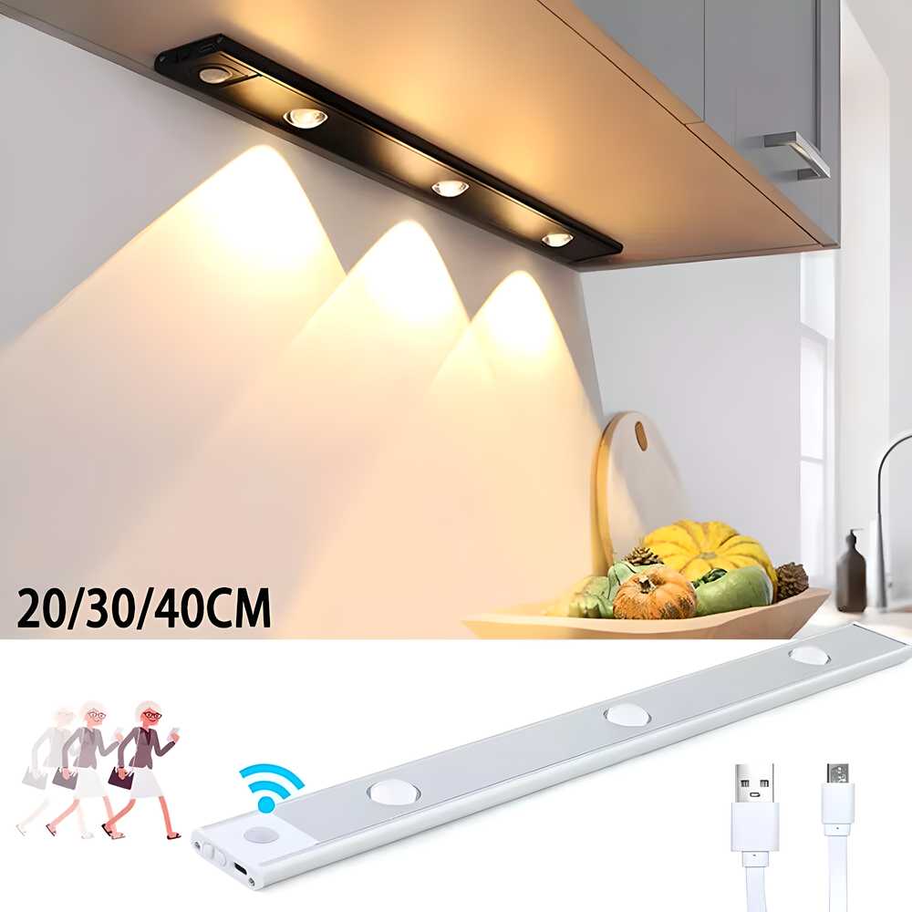 LED PIR Motion Sensor Light Cabinet  With USB Rechargeble